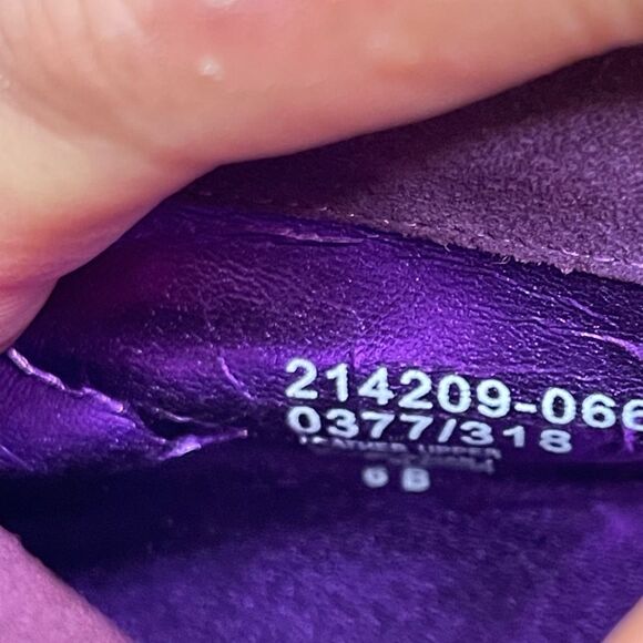 Colin Stuart Purple Leather Stiletto Ankle Heel Booties Size 6 EUC - Picture 8 of 8